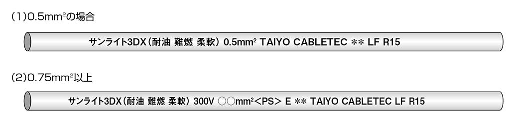 3DX0.520｜サンライト3DX LF 電子機器配線用耐油柔軟性ビニルキャブタイヤコード